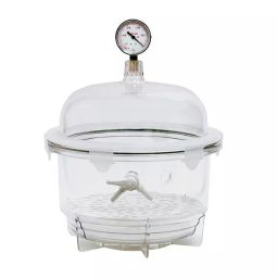 Abdos 6 L Capacity and 354 mm Height Natural PC Vacuum Guage Round Desiccator, E11617-image-60