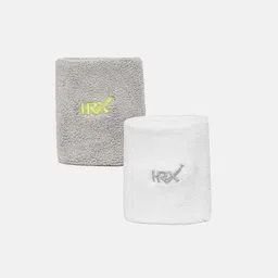 HRX by Hrithik Roshan Unisex Set of 2 Grey & White Performance Wristbands-55