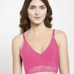 PrettyCat Pack of Two Pink Printed Non-Wired Lightly Padded Bralette Bras PC-SB-5134-19