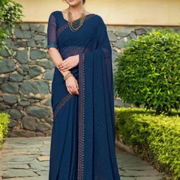 Rhey Embellished Beads and Stones Poly Georgette Saree-picture-7