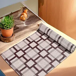 REVEXO White & Brown Printed Water-Resistant Shelf Liner-image-38