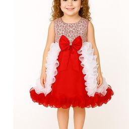 My Lil Princess Kids-Girls Red Other Embellished Fit and Flare Dress-image-82