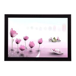 eCraftIndia Pink Floral UV Wall Art-image-86