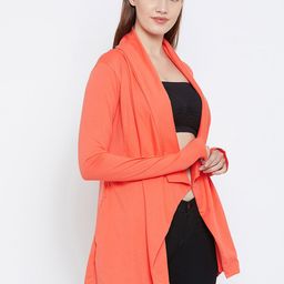 Hypernation Coral Solid Open Front Shrug image 3