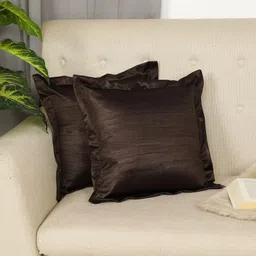 THE CONVERSION Brown Set of 2 Square Cushion Covers-69
