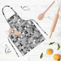 ArtzFolio Black & White Printed Cotton Aprons-12