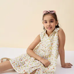 Stylo Bug Floral Print Georgette Shirt Dress-image-74