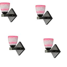 1ST TIME Pink & White Solid Glass Traditional Cylinder Wall Lamps Wall Lamps-picture-2