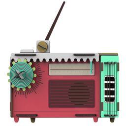 Webby DIY Art and Craft Vintage Radio Storage Box - Multicolour-18