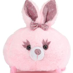 Lattice Plush Baby Rabbit Teddy with Neck Bow Soft Toy Pink - Length 20 cm-11