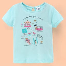 Simply Half Sleeves Top Playground Print - Blue-image-13