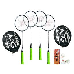 AXG Scratch resistant A-2000 Badminton Rackets set Of 4 with 3 Feather Shuttles Badminton Kit (Green)-77