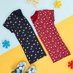 YU by Pantaloons Pack Of 2 Half SleevesFruits & Cake Printed Tees - Multi Colour-image-68