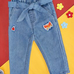 Pantaloons Baby Butter Patch Detailed Jeans - Blue-image-40
