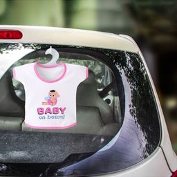 Baby on Board Car Decals Cloth Safety Sign Board with Hanger Car Warning Sign Vehicles Sticker  - Pink-image-26
