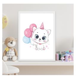 Outfit collections Modern Art Kids Painting For Wall Décor - Cute cat-picture-26