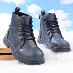 Cute Walk by Babyhug Lace Up  Winter Boots - Blue-picture-7