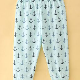 Ollypop Sinker Full Length Leggings Anchor Print - Sea Blue-image-64
