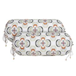 Kuber Industries Bolster Cover | Cotton Masand Pillow Cover | Diwan Round Bolster Pillow Covers | Bolster Cushion Pillow Cover Set | Roll Masand Cover | Green Flower | Pack of 2 | White-image-4