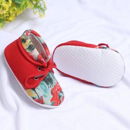 Coco Candy Floral Designed Lace Up Booties - Red-image-91