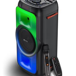 Portronics POR-2343 Iron Beats III 200W Party Speaker with Wireless Karaoke Mic, Upto 4 Hours Playtime, Bluetooth V5.3, SD Card/USB Drive/AUX in Port, Full Screen LED Lights, Bass Adjustment (Black)-4