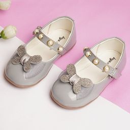 boyz n galz Stones Embellished Butterfly Applique Detailed Ballerinas - Grey-image-80