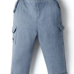 Ollypop Woven Full Length Solid Colour Trouser With Pockets - Blue-picture-26