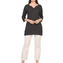 JC JUMMY COUTURE Polka Dot Cotton Longline Top-image-71