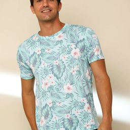 Estilocus Men Floral Tropical Raw Edge T-shirt-image-53