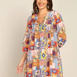 all about you Women Abstract Print A-Line Dress-image-46