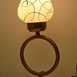 SOMIL White Printed Glass Decorative Table Lamp-image-42