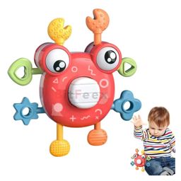 BitFeex Silicone Crab Finger push baby rattle infant Teether toy-Color May Vary image 5