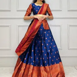 MANMOHITSAREE Woven Design Ready To Wear Lehenga & Blouse With Dupatta-picture-36