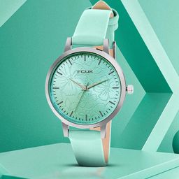 FCUK Women Textured Dial Leather Straps Analogue Watch FK00036B-19