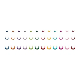 Comet Busters 36 Pcs Embellished Reusable Crescent-Shaped Designer Bindis - Multicoloured image 1