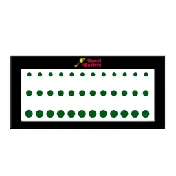 Comet Busters 36 Pcs Reusable Designer Round Bindis - Green image 1