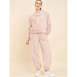 Sweet Dreams Women Solid Track Suit Pink (Set of 2)-picture-14