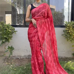 KAYOMMI Striped Pure Georgette Ready to Wear Jamdani Saree-picture-11