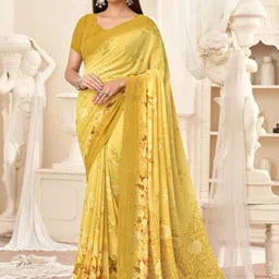 Reboot Fashions Floral Pure Georgette Maheshwari Saree-image-85