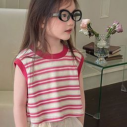 LULU & SKY Girl's Horizontal Stripes Printed Sleeveless Top-picture-26
