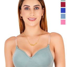 Liigne Pack Of 5 Lightly Padded Full Coverage Bra With Transparent Strap-picture-43
