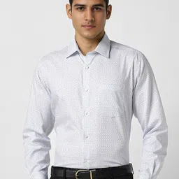 Van Heusen Men Regular Fit Spread Collar Geometric Printed Cotton Formal Shirt-image-98