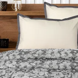 Saral Home Grey & White Floral 400 TC King Bedsheet with 2 Pillow Covers-image-72
