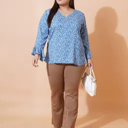 U&F Beyond Floral Print Ruffles Top-image-46