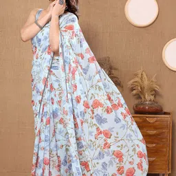 Anouk Floral Printed Ready to Wear Saree With Embroidered Border-picture-21