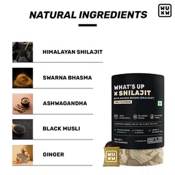 What's Up Wellness Set Of 3 Shilajit Resin Gummies With 24KGold Dust Boost-30 Gummies Each image 4