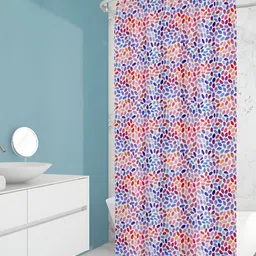 ArtzFolio Blue & Red Printed Waterproof Shower Curtain-image-83