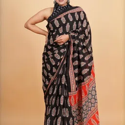 Lovwear Black Pure Cotton Sarees-picture-18