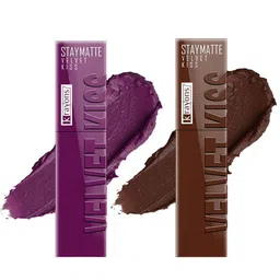 krayons Set Of 2 Velvet Kiss Liquid Lipstick - 3.5 ml Each - Burgundy-Dark Chocolate-image-6