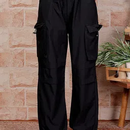 GRX Women Self Design Mid-Rise Regular Fit Trousers-picture-24